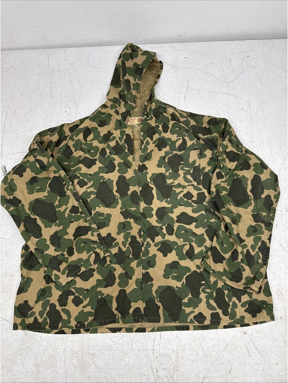 VTG 60s Bullseye Bill Jacket XL Frogskin Camo Duck Canvas Water Repellent Hunt